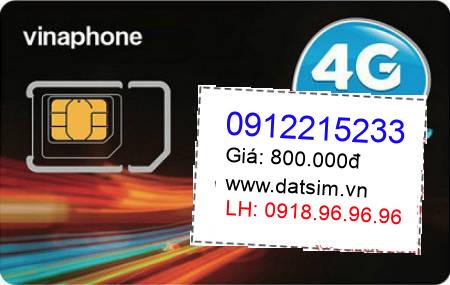 sim điện thoại 0912215233